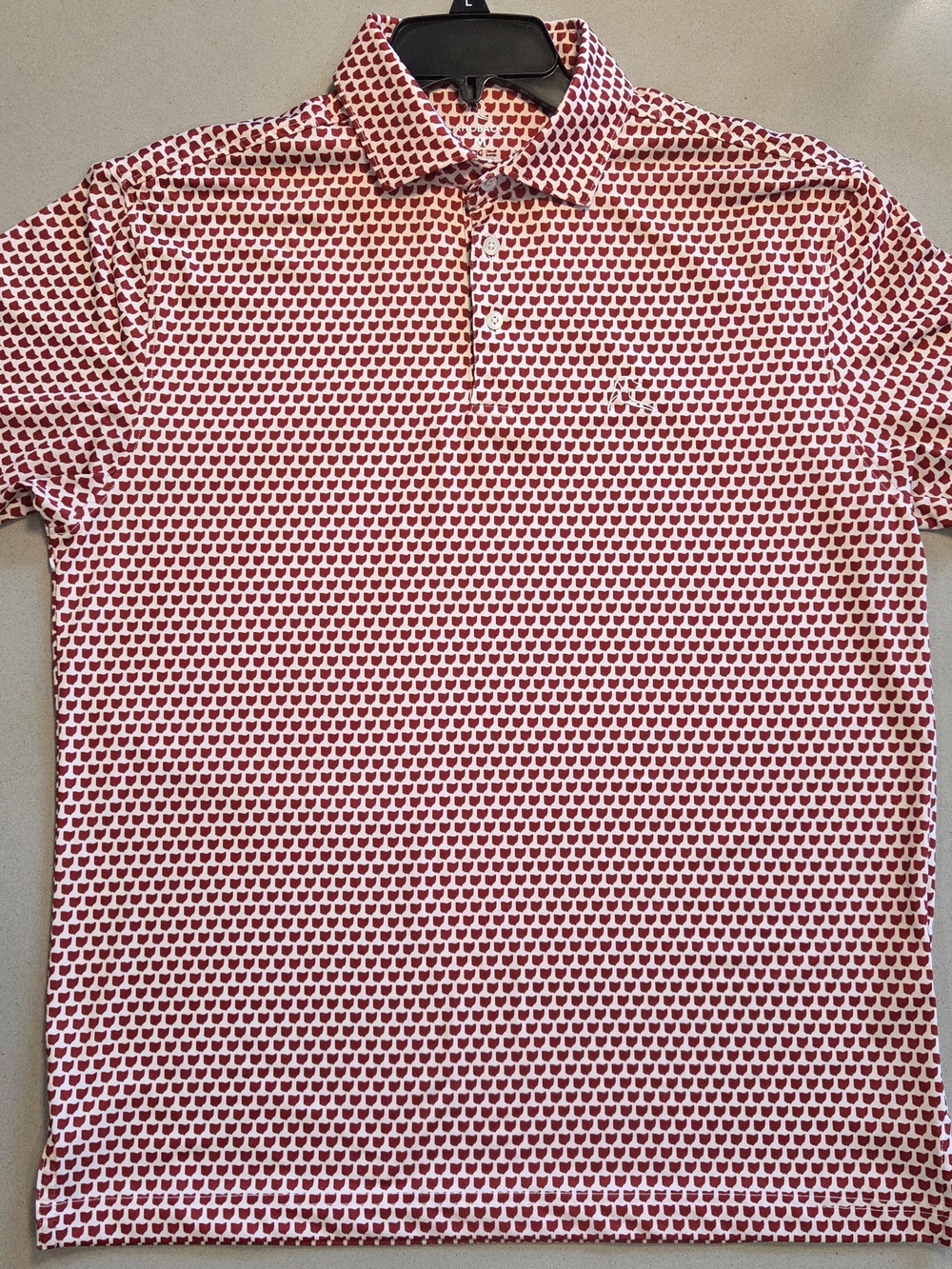 Rhoback Red and White Ohio AOP Polo